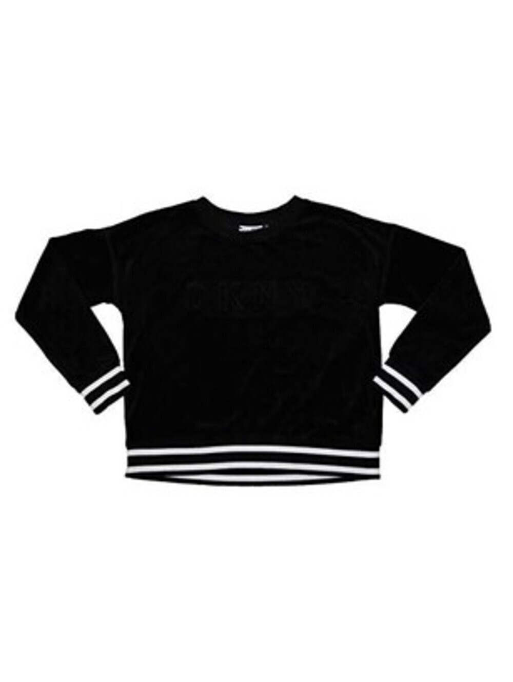 DKNY Womens Sport Boxy Fit Velour Long Sleeve Raised Logo Pullover Sweatshirt M